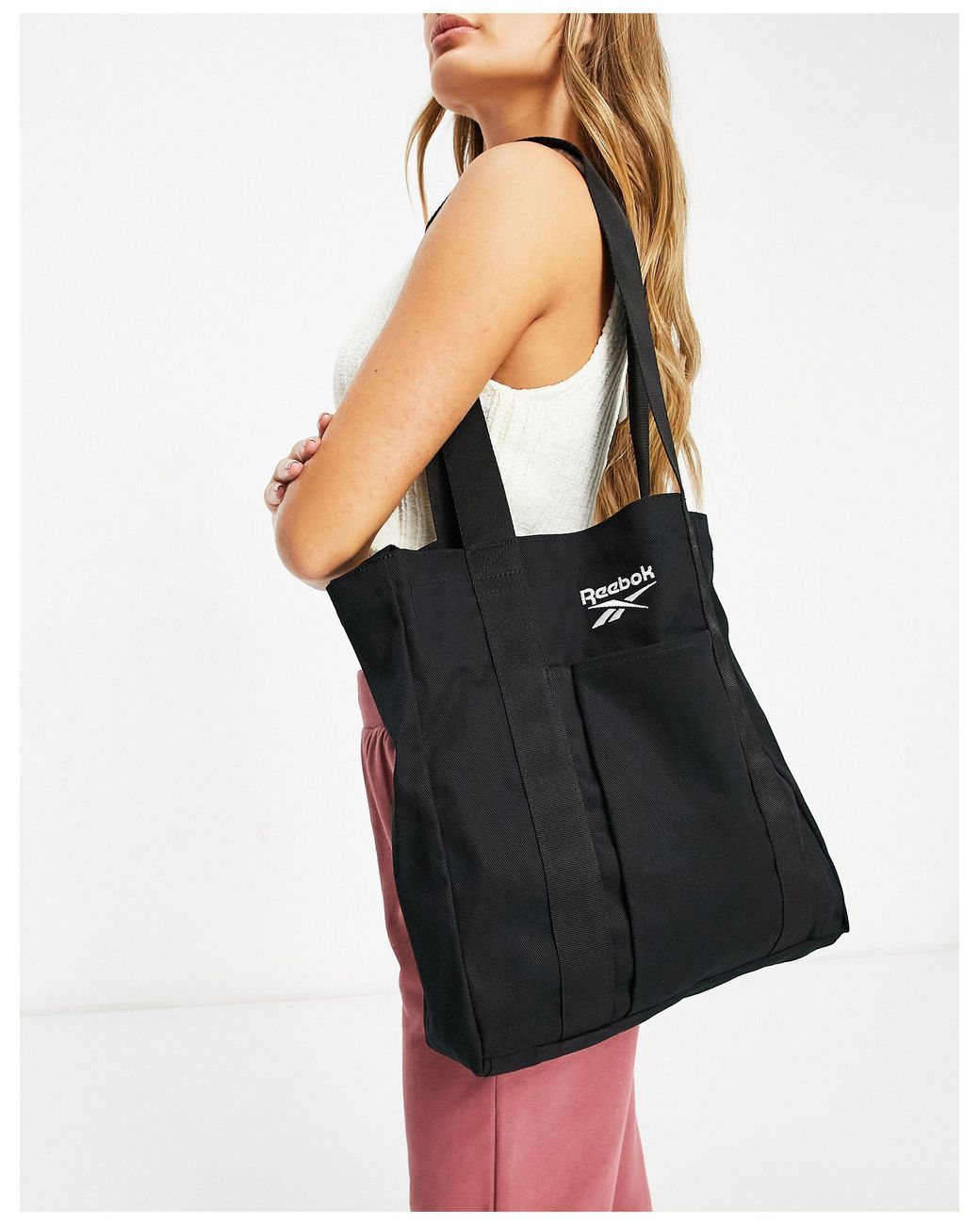 Reebok Logo Canvas Tote Bag in Black | Lyst Australia
