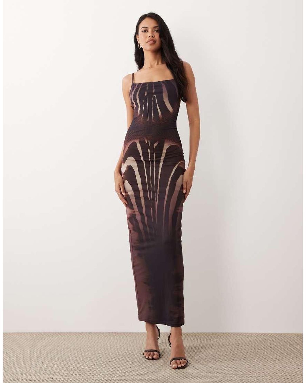 Murci Blue Premium Sculpting Mesh Scoop Back Bodycon Maxi Dress