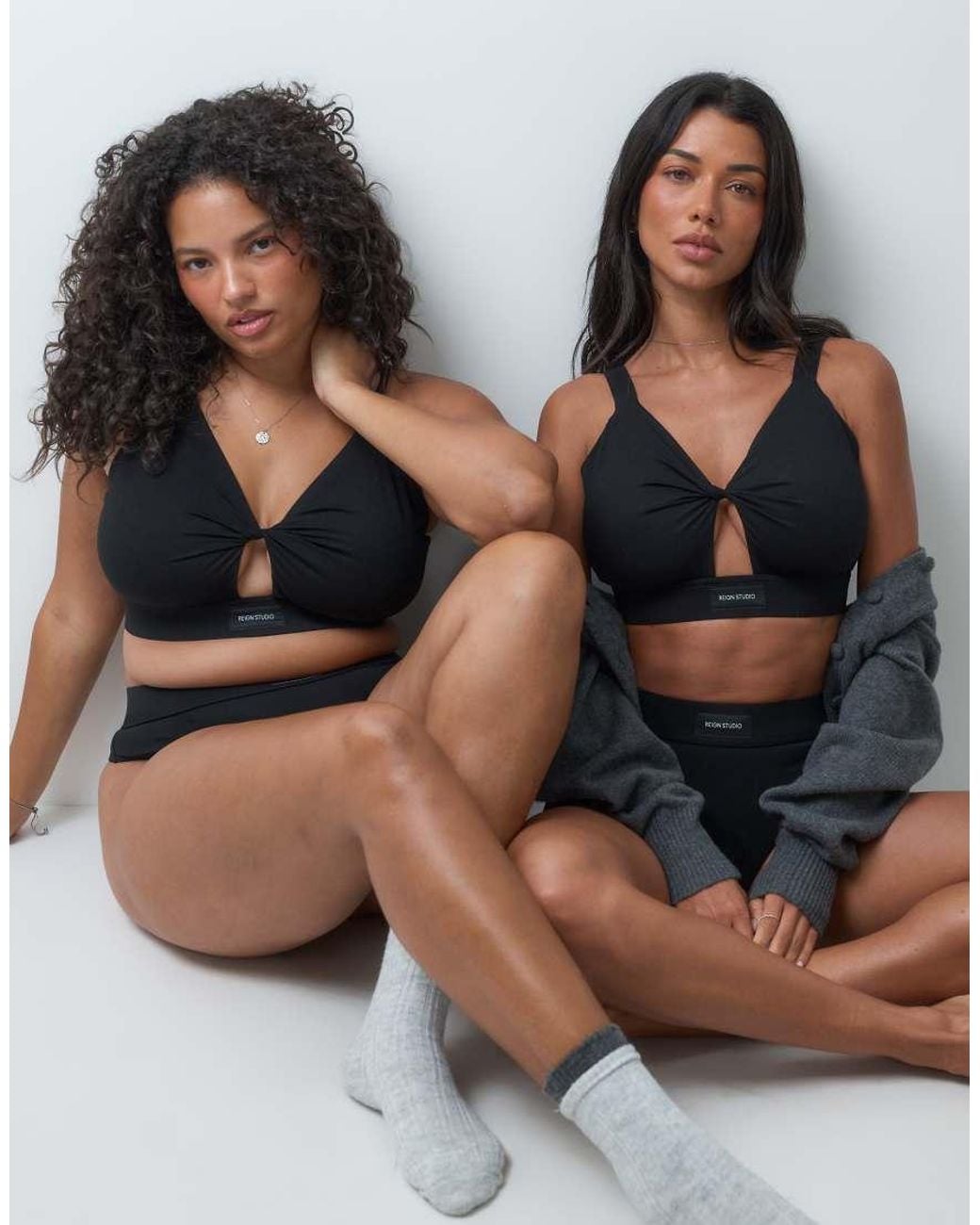 RIEN STUDIO Black High Waisted Thong