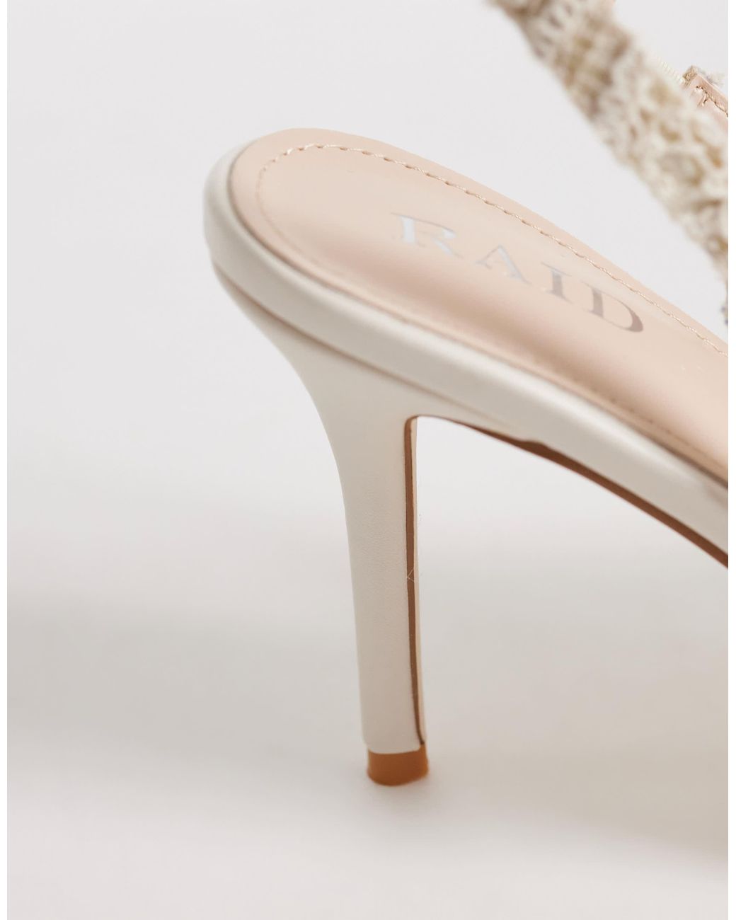 Raid White Annona Slingback Heeled Pumps