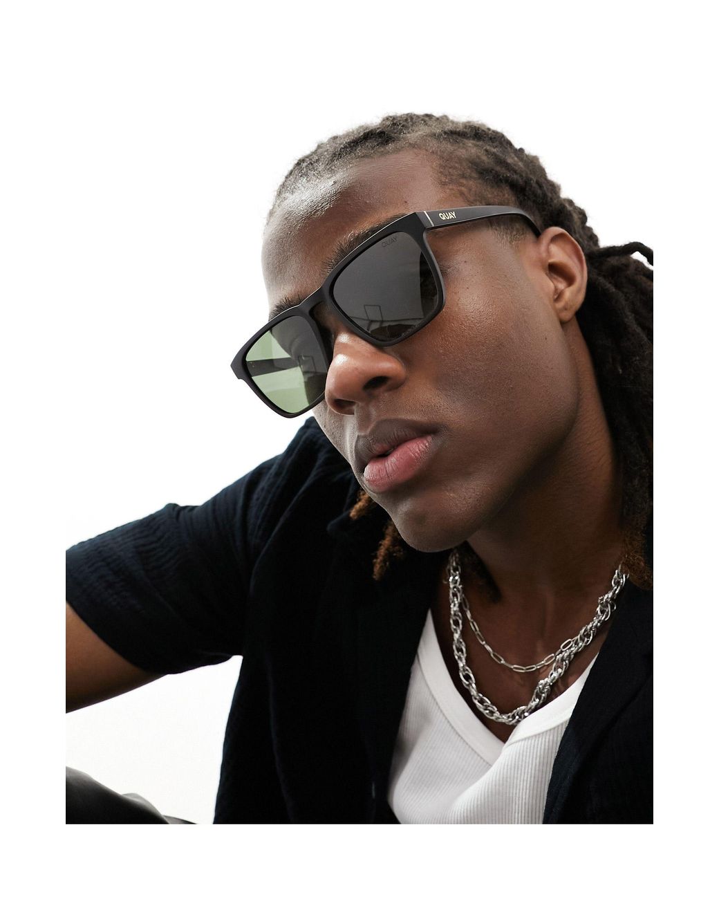 Quay Quay unplugged Square Sunglasses in Black Lyst