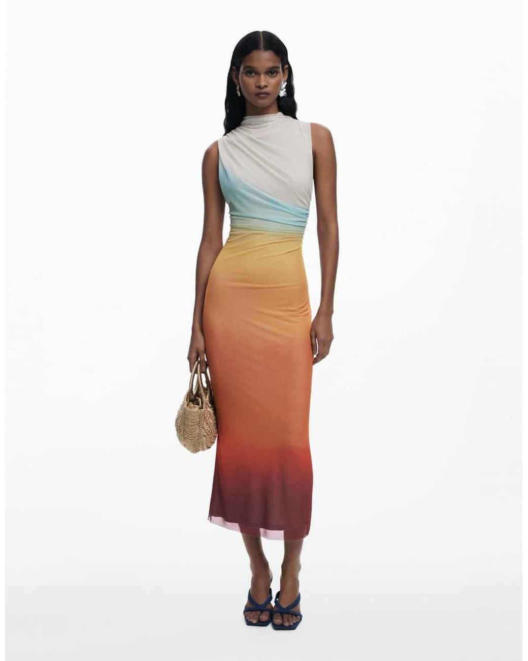 Desigual Yellow Ombre Tulle Dress