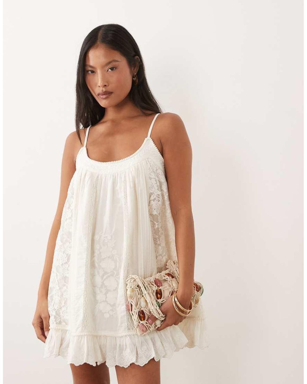 Miss Selfridge White Cami Trapeze Dress
