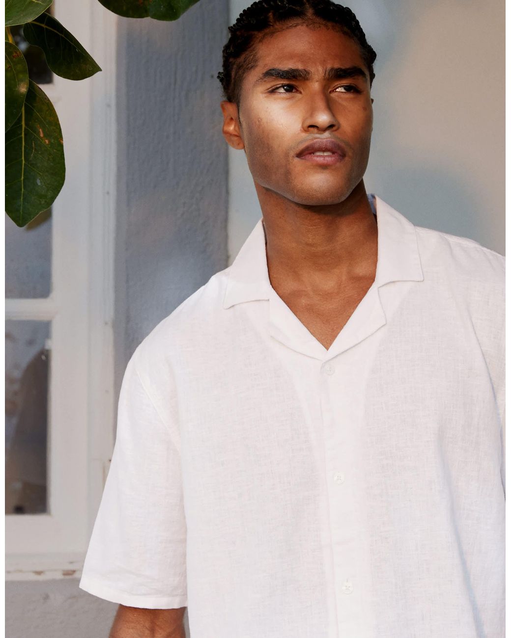 Hollister Gray Textured Short Sleeve Shirt for men