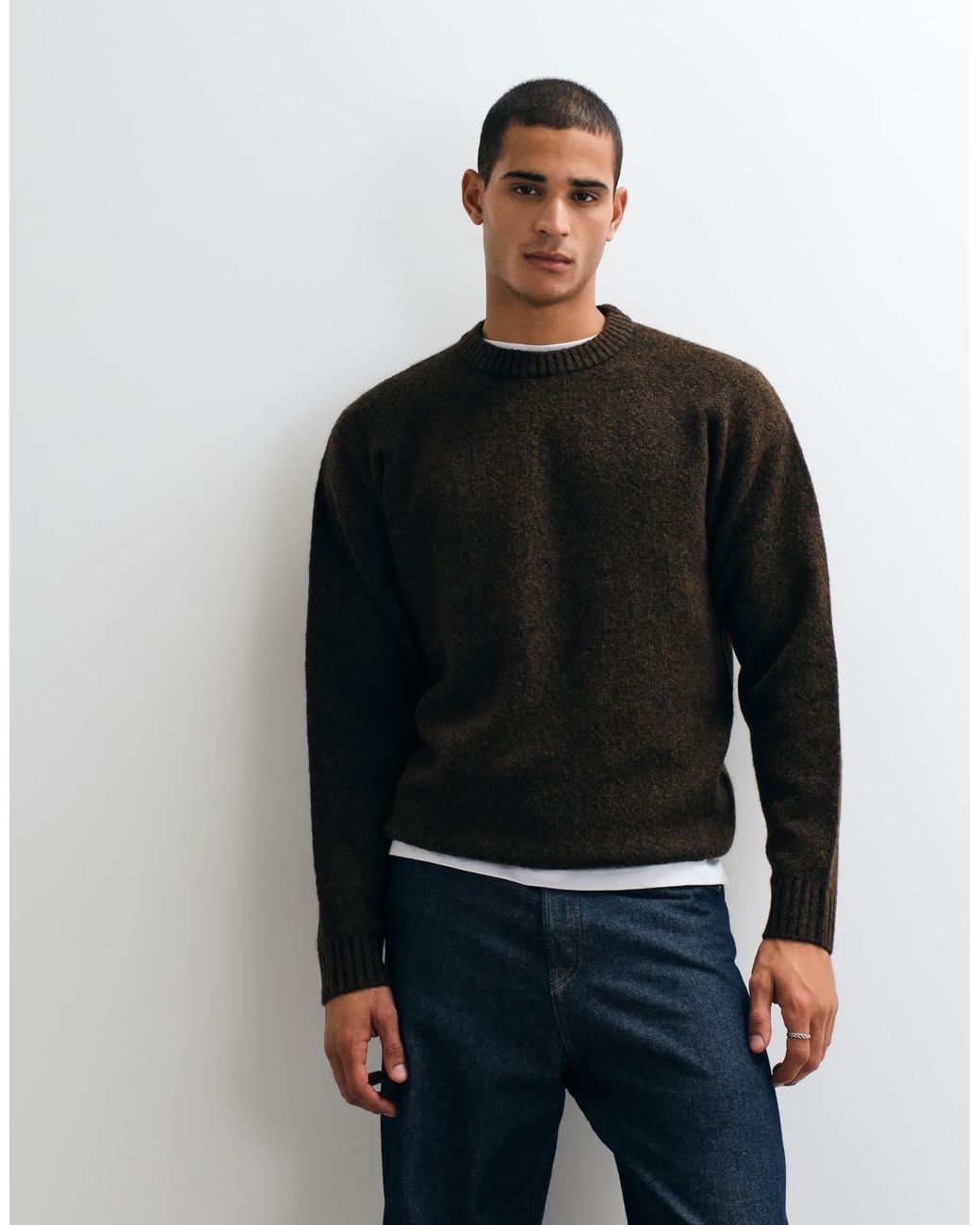 Pull oversize duveteux Jack & Jones pour homme en coloris Black