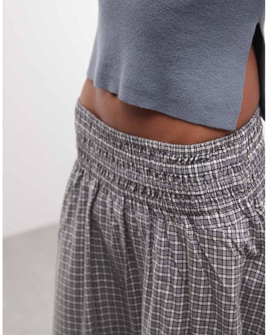 Collusion Gray Elasticated Waist Maxi Skirt