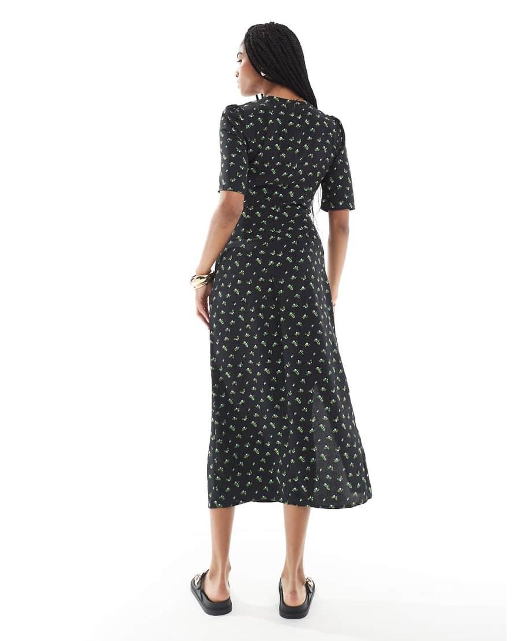 Glamorous Black Crew Neck Midi Dress