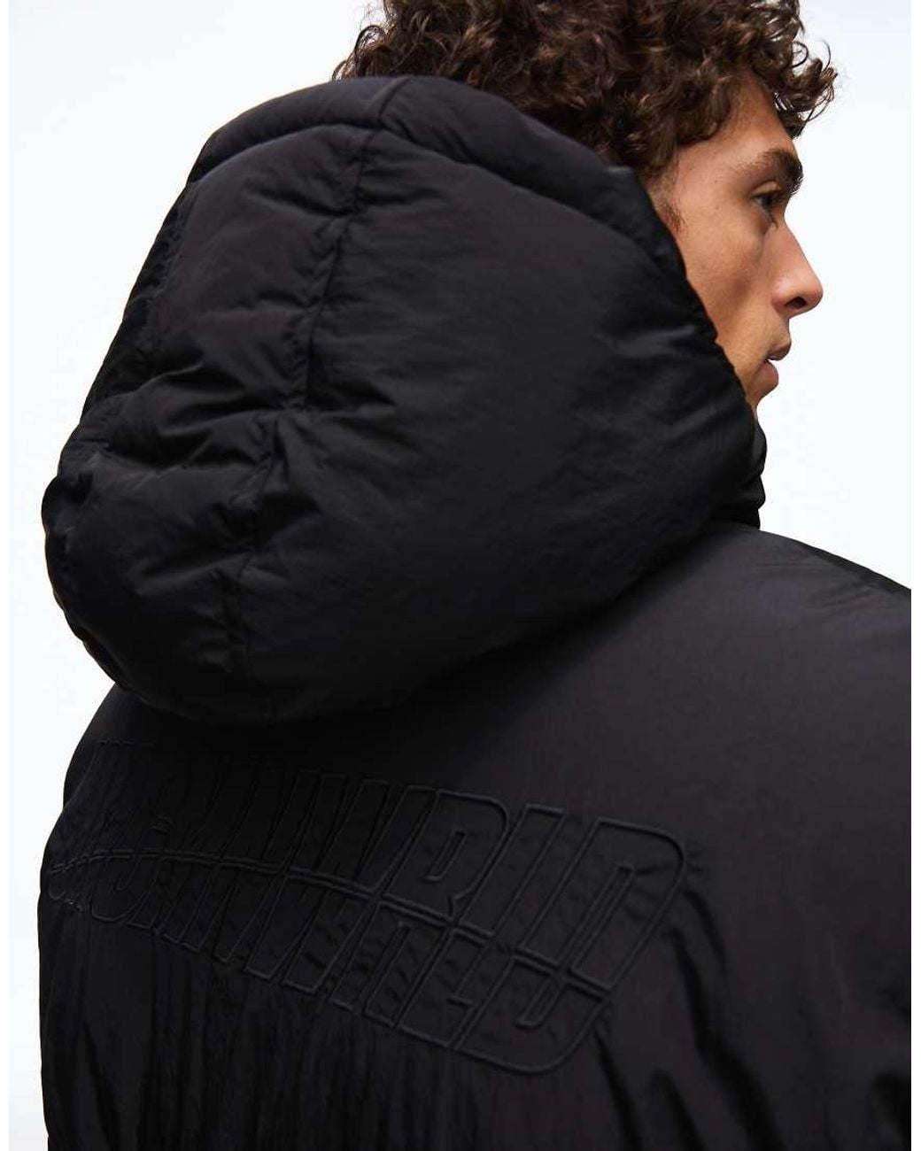 Bershka Black Puffer Jacket for men