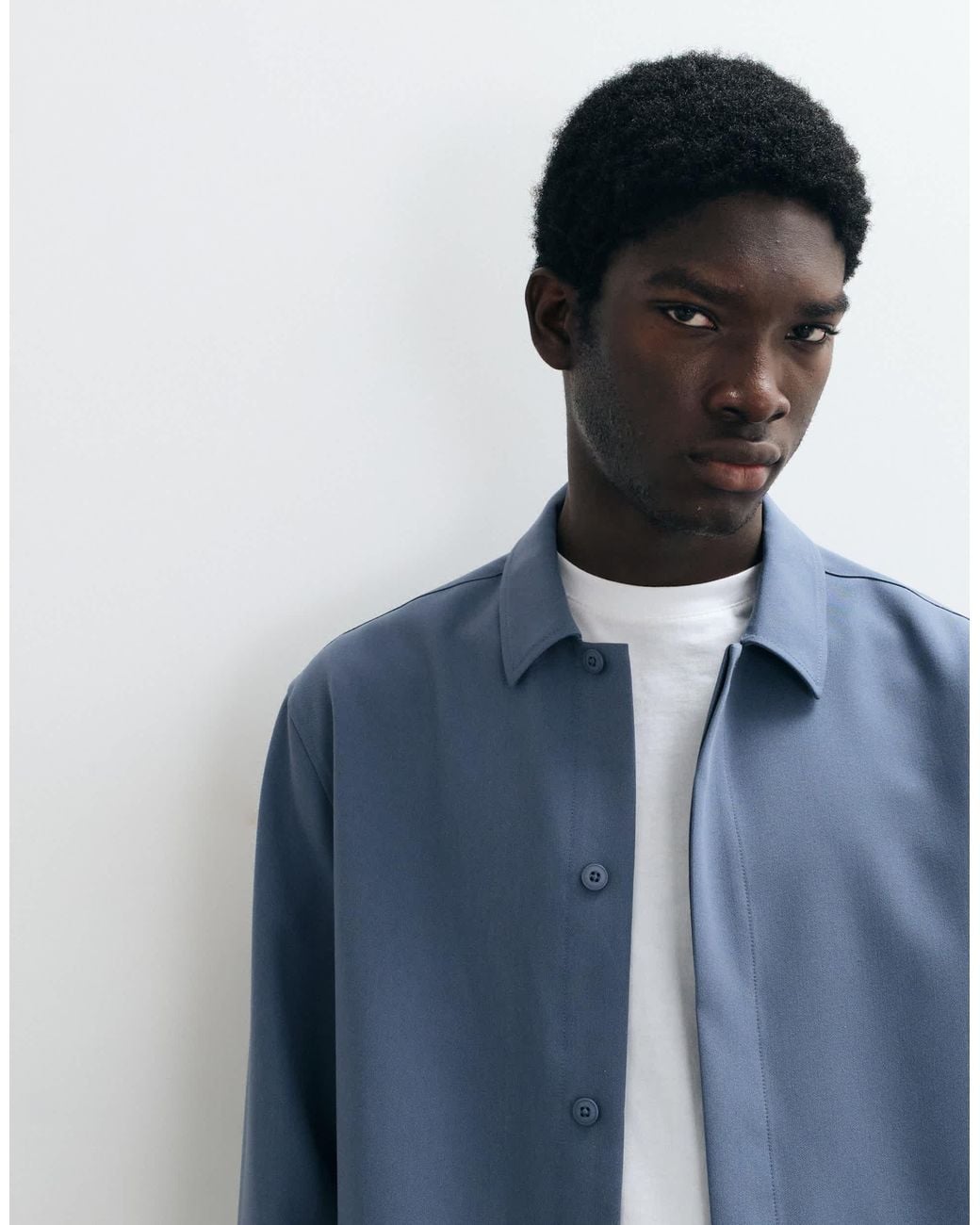 ASOS Blue Smart Overshirt With Concealed Placket for men