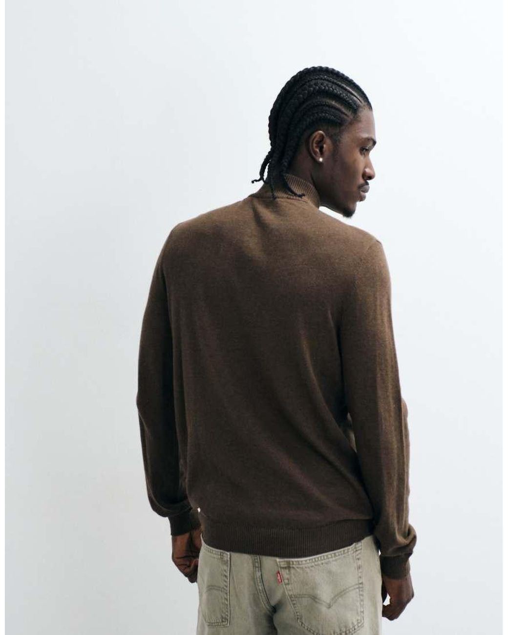 Only & Sons Black 1/4 Zip Knit Sweater for men