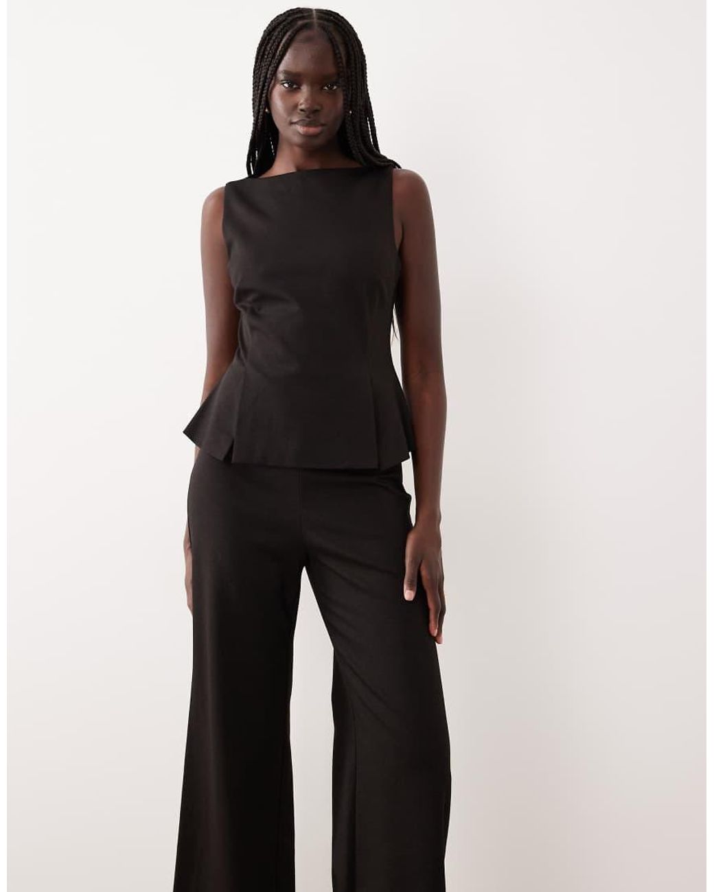 Mango Gray Sleeveless Tailored Jumpsuit