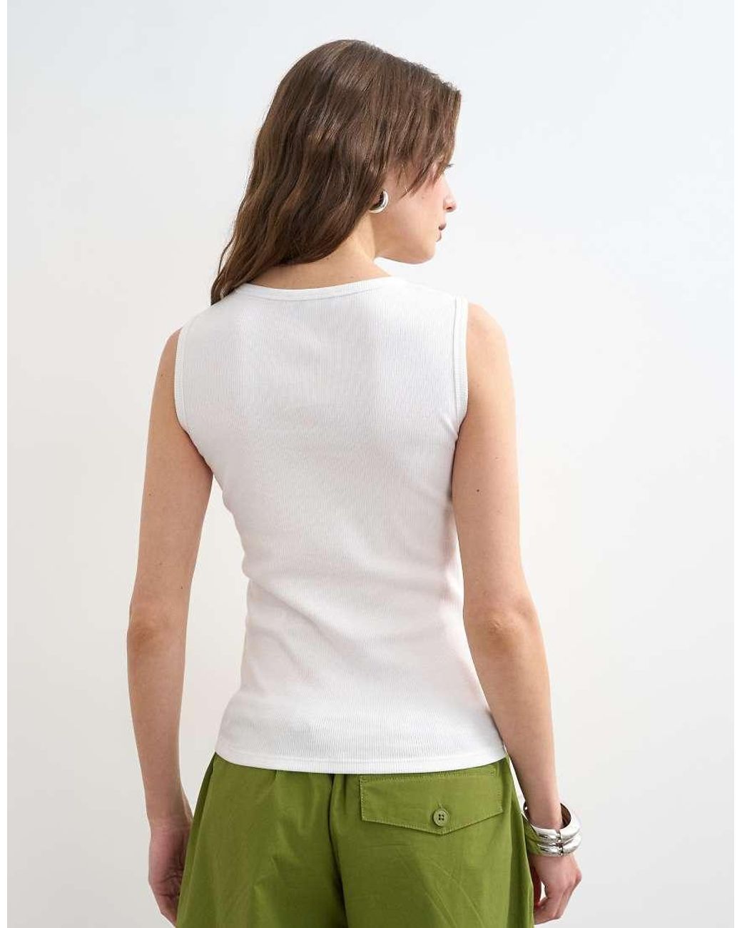 TOPSHOP Brown Rib V-Neck Vest