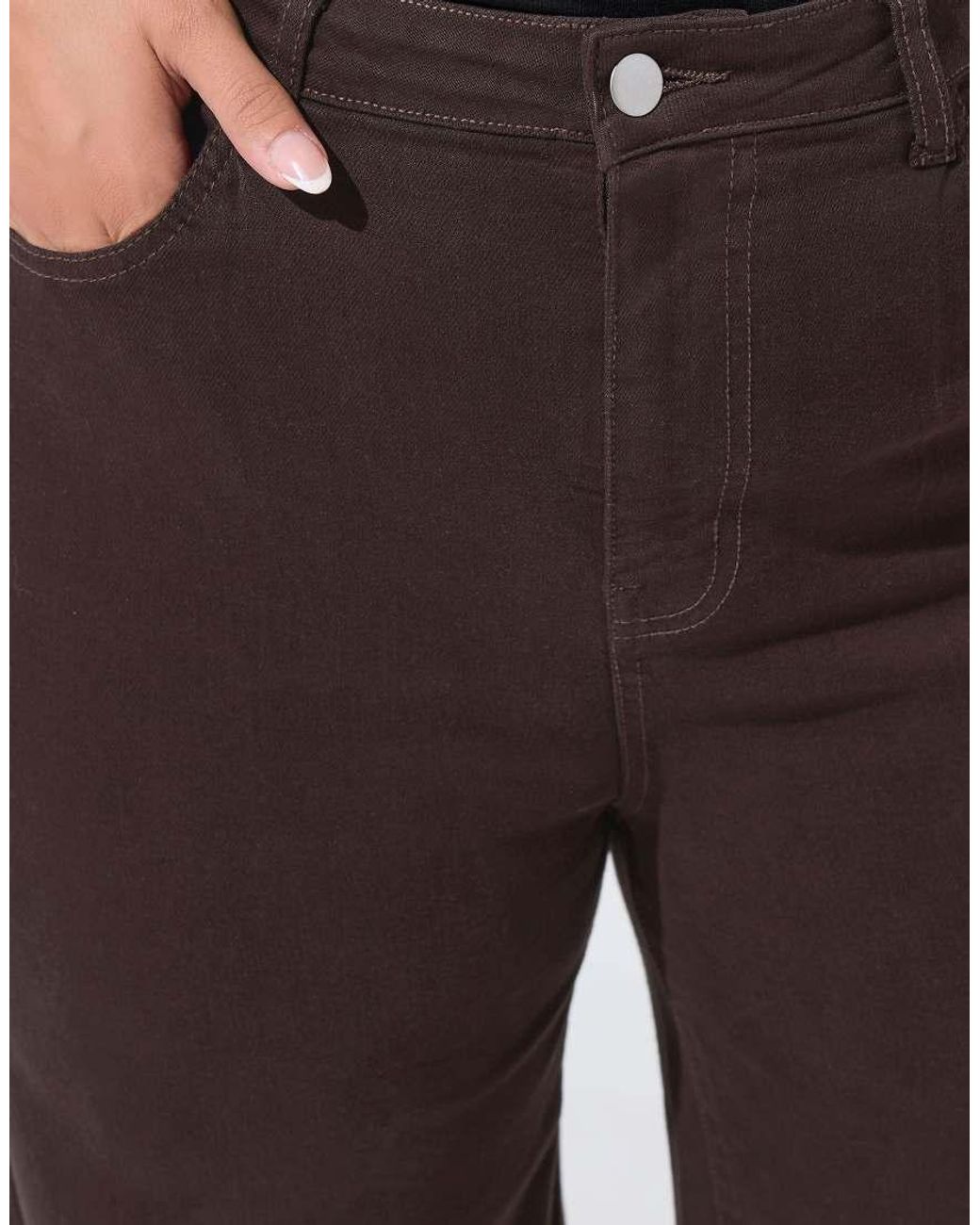 Yours Clothing Brown Wide Leg Jeans