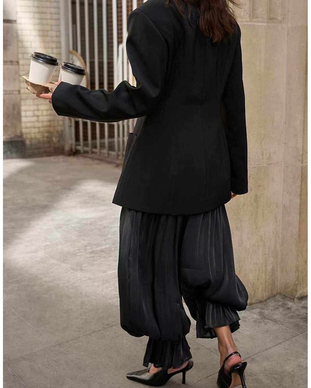 NA-KD Black Sculpted Blazer