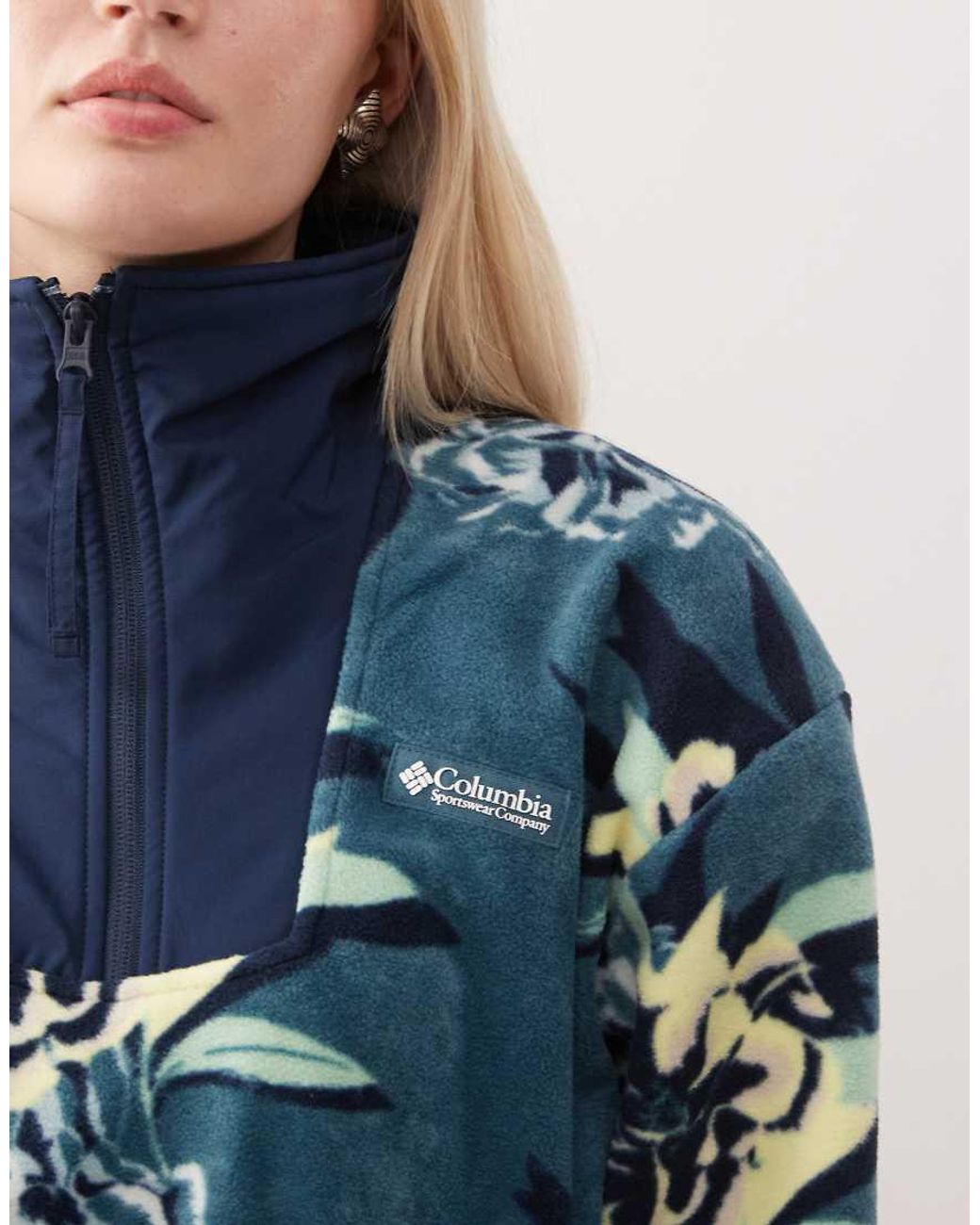 Columbia Blue Sequoia Grove Printed Half Zip Fleece