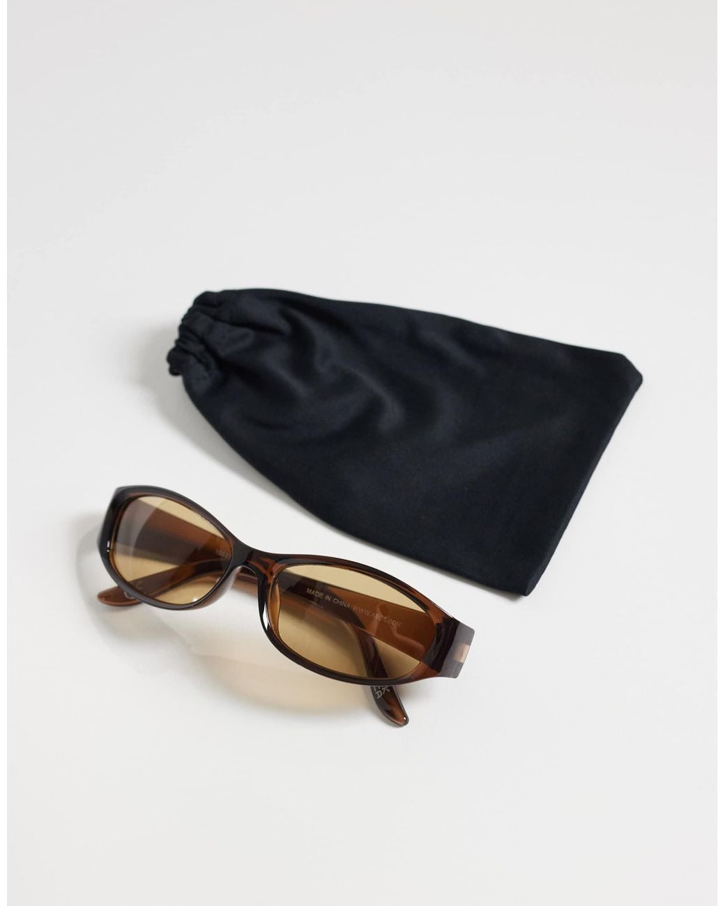 ASOS Natural Oval Wrap Sunglasses