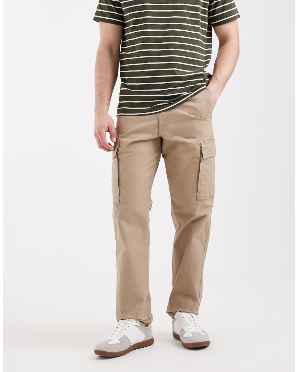Jack & Jones Natural Straight Cargo Trousers for men