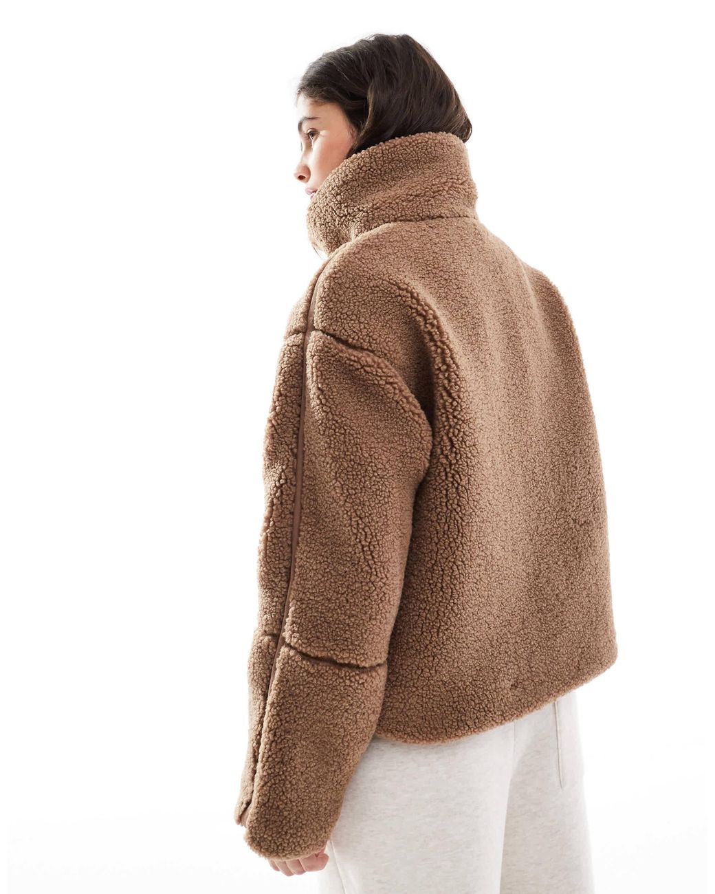 ONLY Brown Slouchy Teddy Jacket