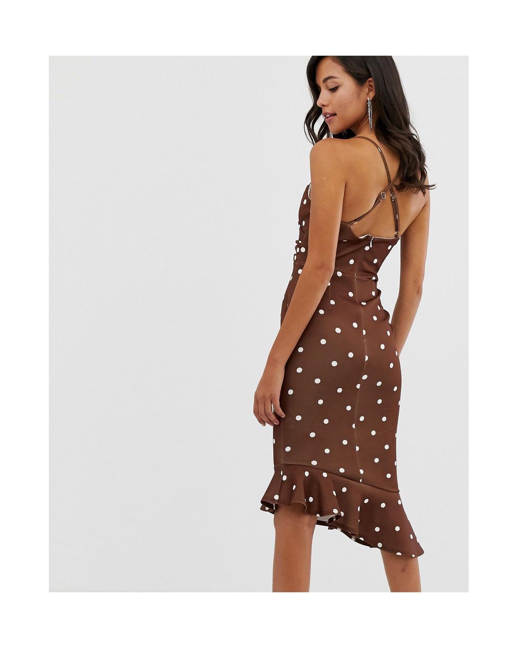 asos design scuba cami pephem midi dress