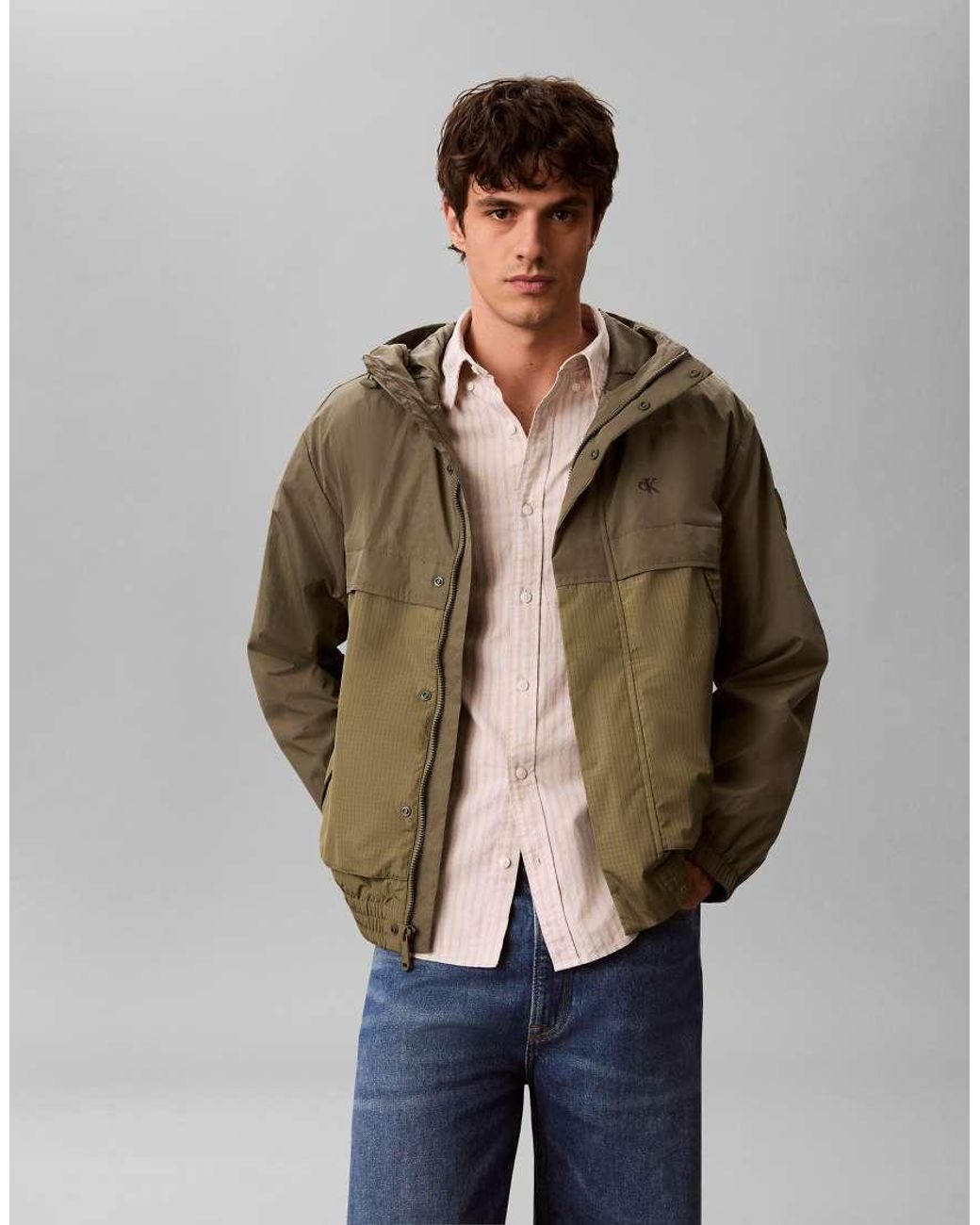 Calvin Klein Multicolor Nylon Windbreaker With Hood for men