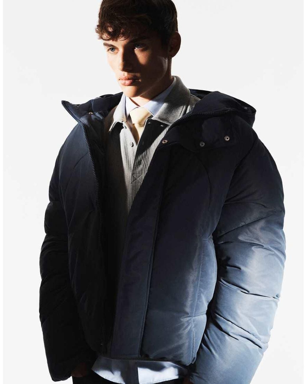 ASOS Blue Oversized Puffer Jacket for men
