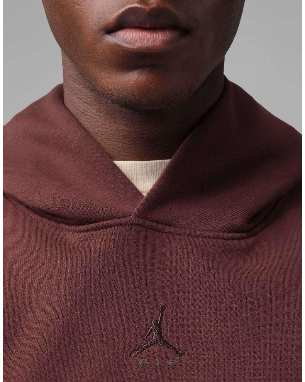 Nike Red Jordan Brooklyn Oversized Fleece Pullover Hoodie for men