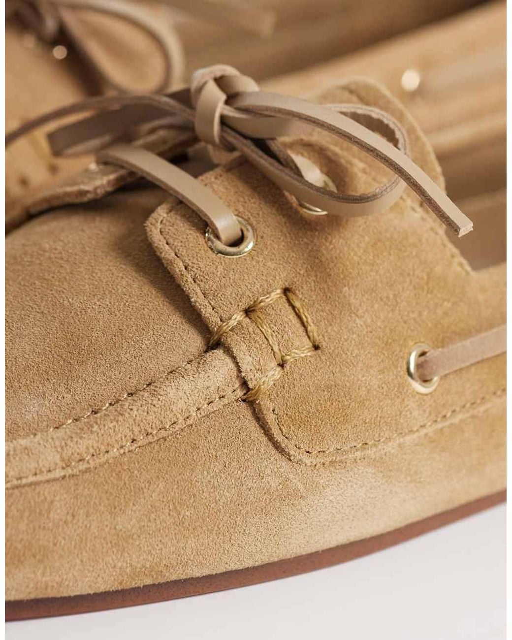 Mango White 100% Suede Leather Boat Shoe