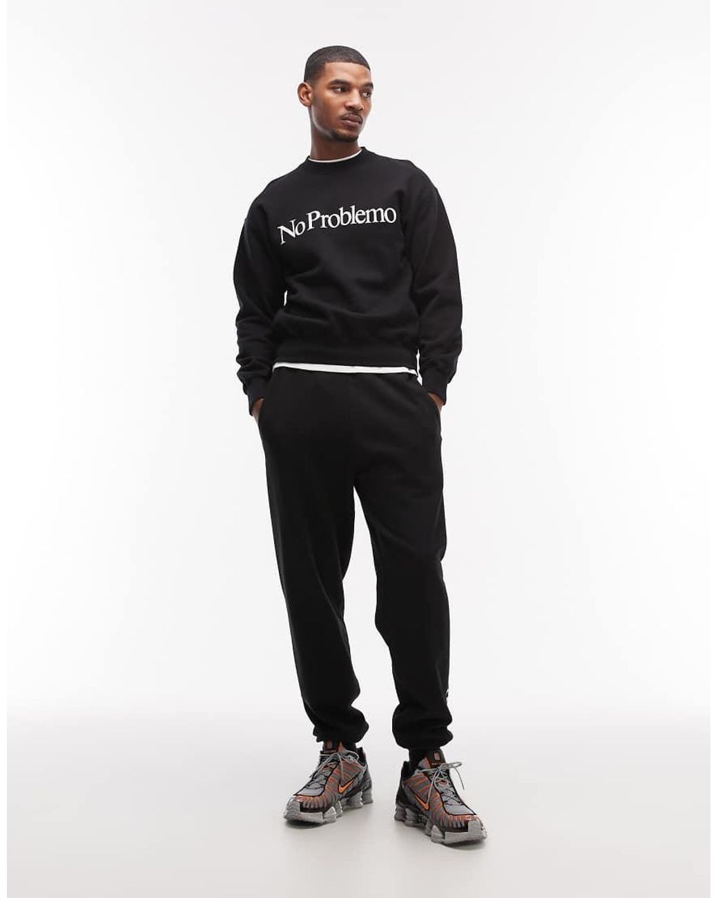 No Problemo Sweatshirt Met Logo in het Black voor heren