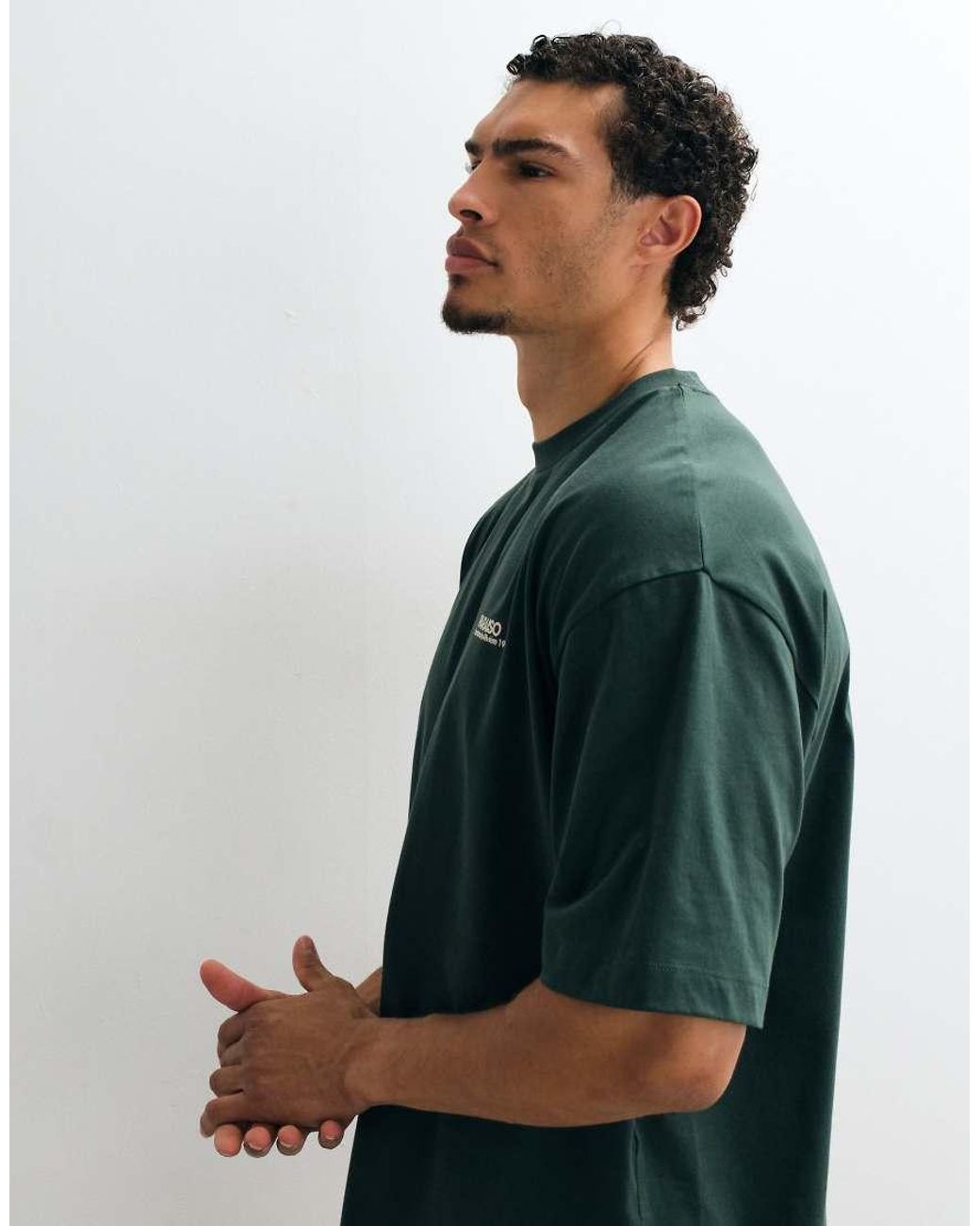ASOS Green Oversized T-shirt With Chest Graphic for men