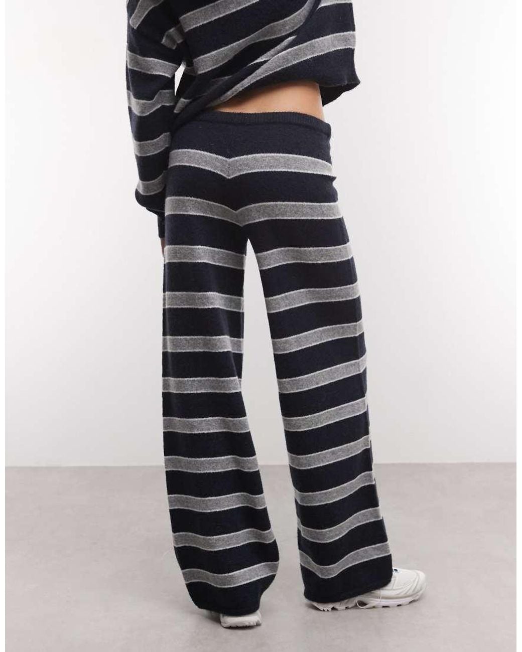 Collusion Blue Stripe Knitted Trouser Set