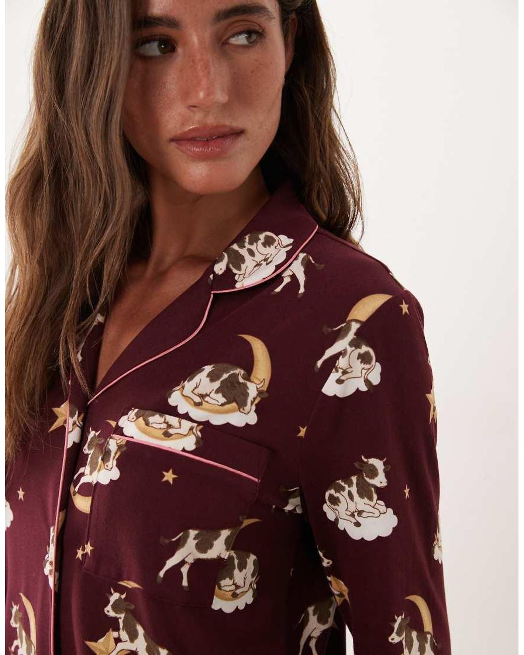 Chelsea Peers Red Super Soft Button-up Pyjama Set