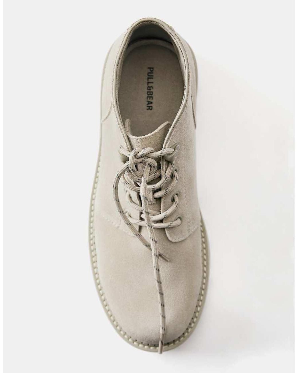 Pull&Bear White Leather Lace-up Boots for men