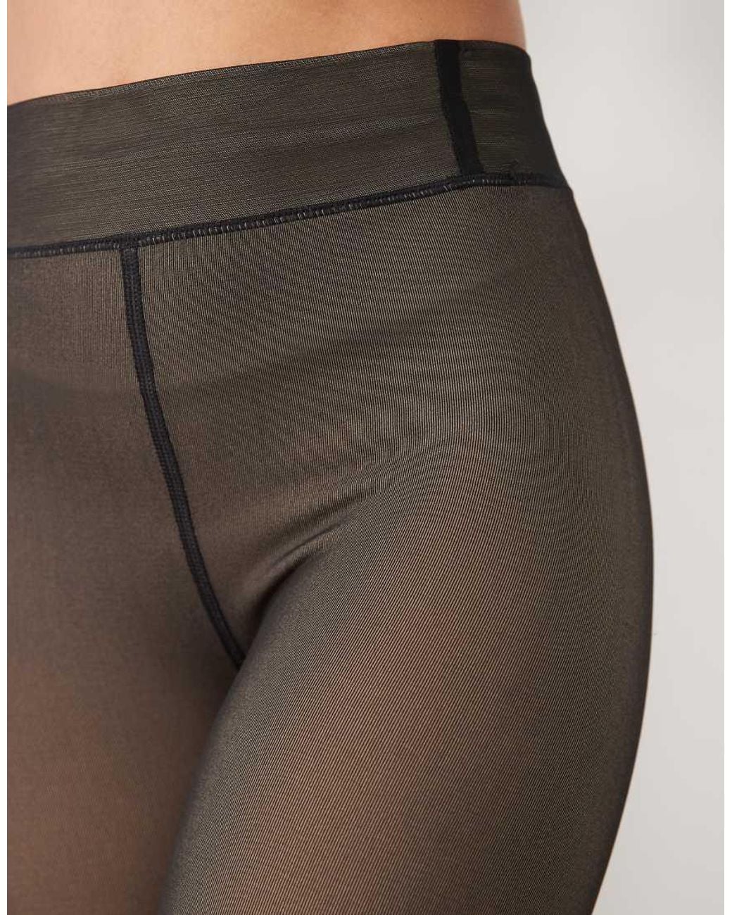 New Look Black Sheer Look Fleece Lined Tights