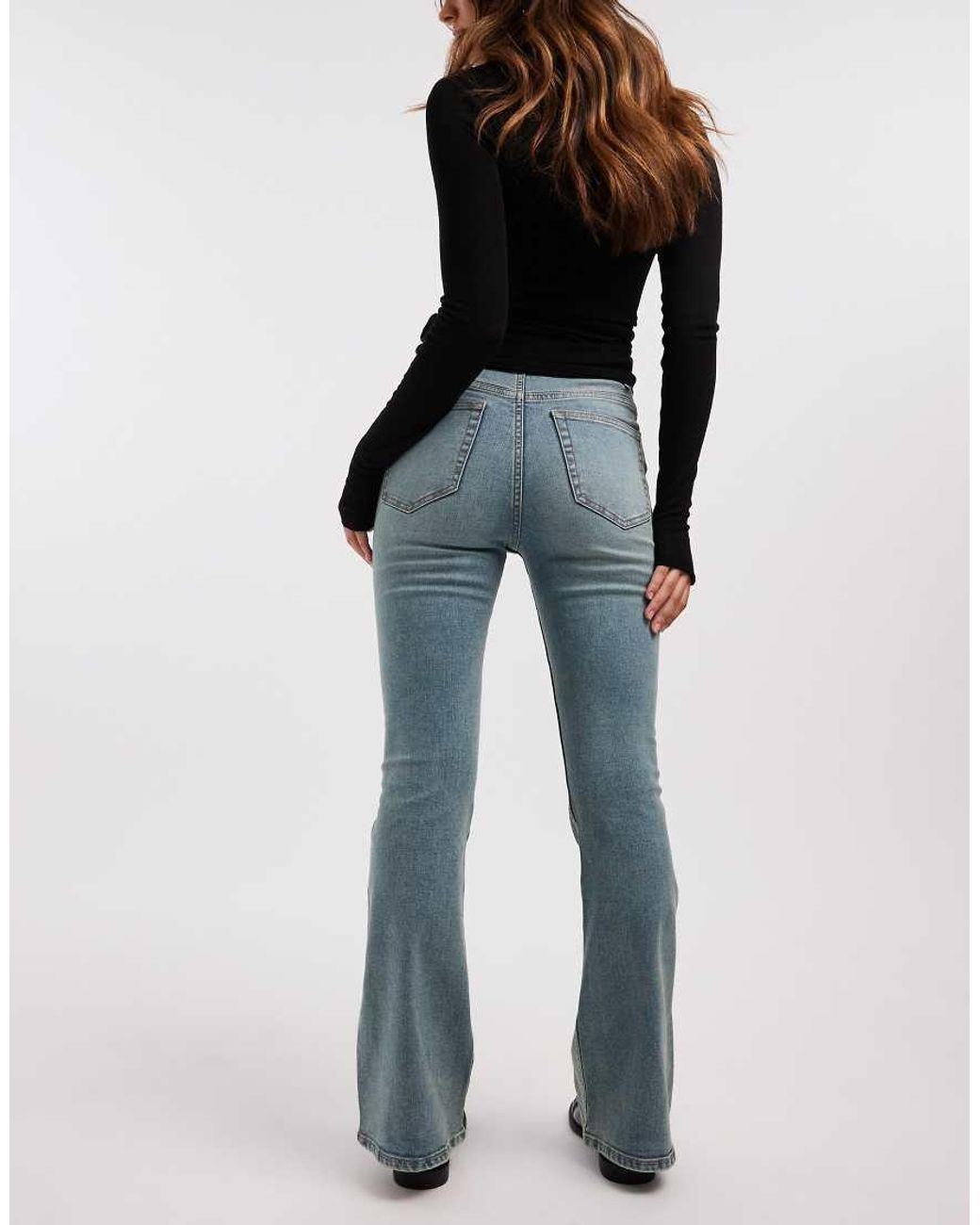 Miss Selfridge Blue Flare Jeans