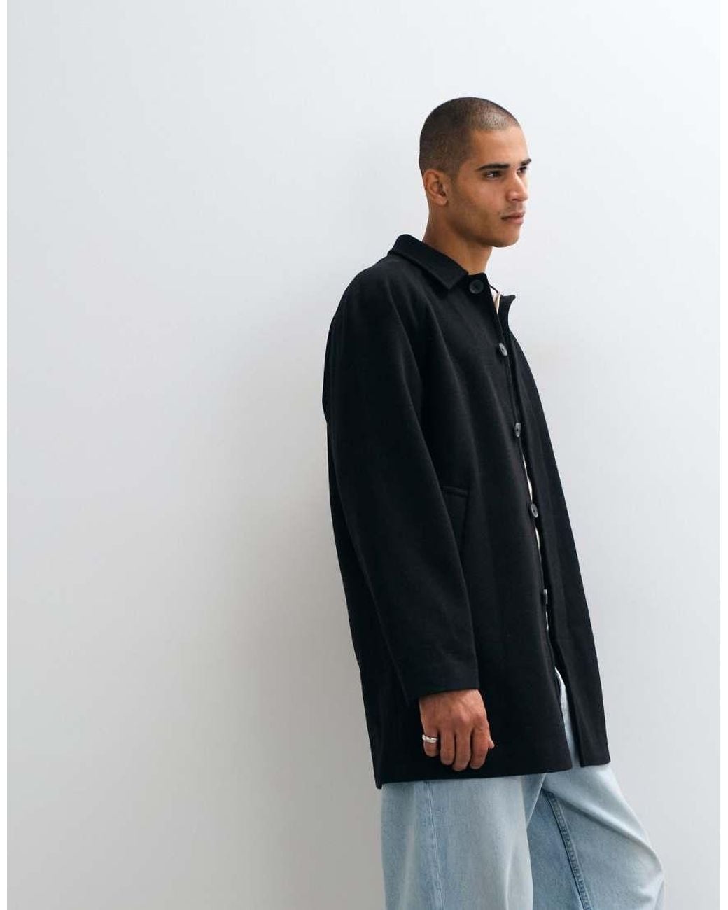 Abrigo Efecto Lana ASOS de hombre de color Blue