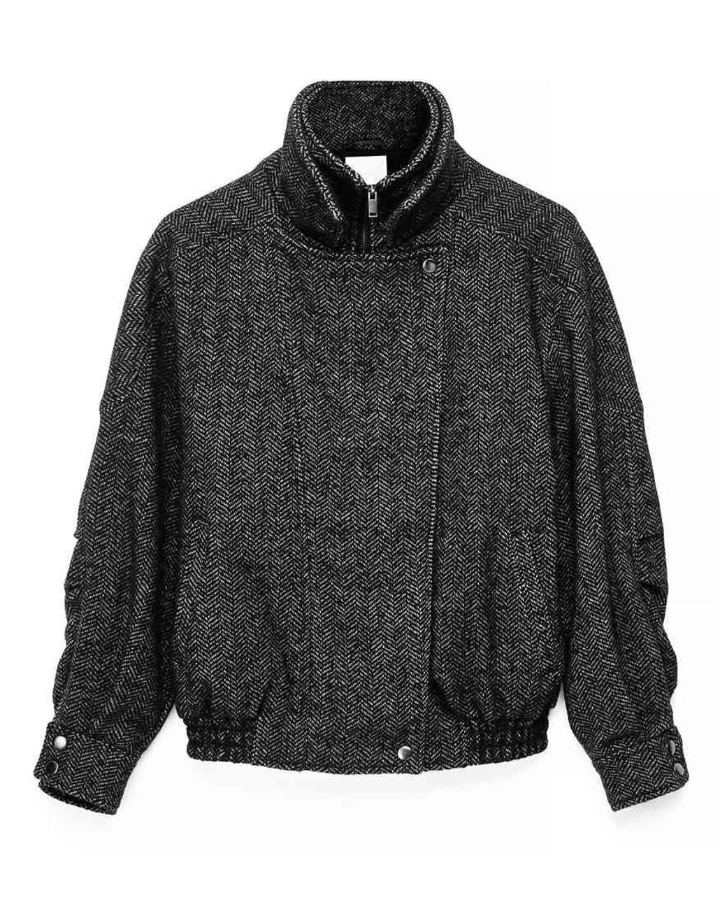 NA-KD Black High Neck Wool Blend Jacket
