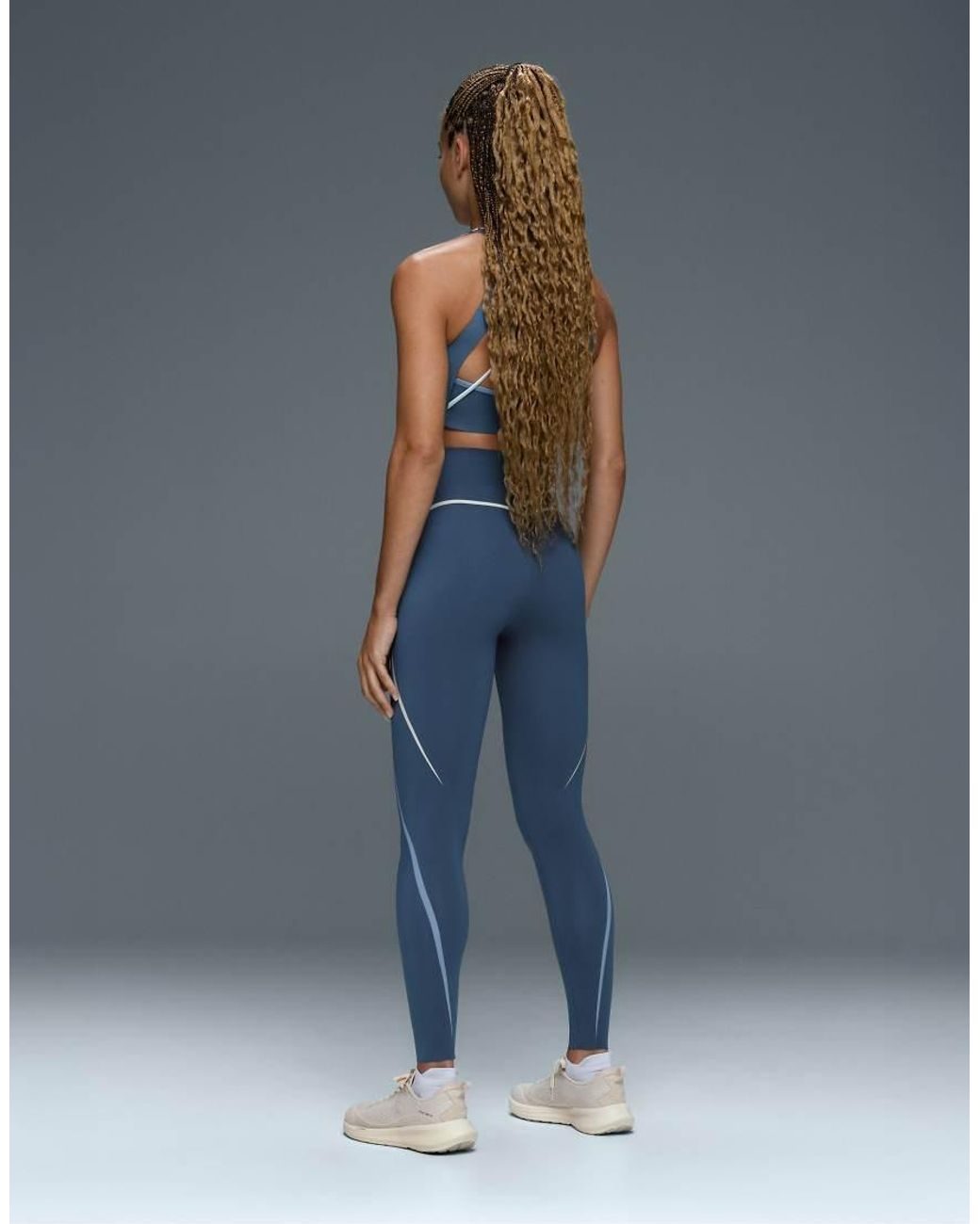 Oysho Blue High-rise Compressive Core-control Ankle-length leggings