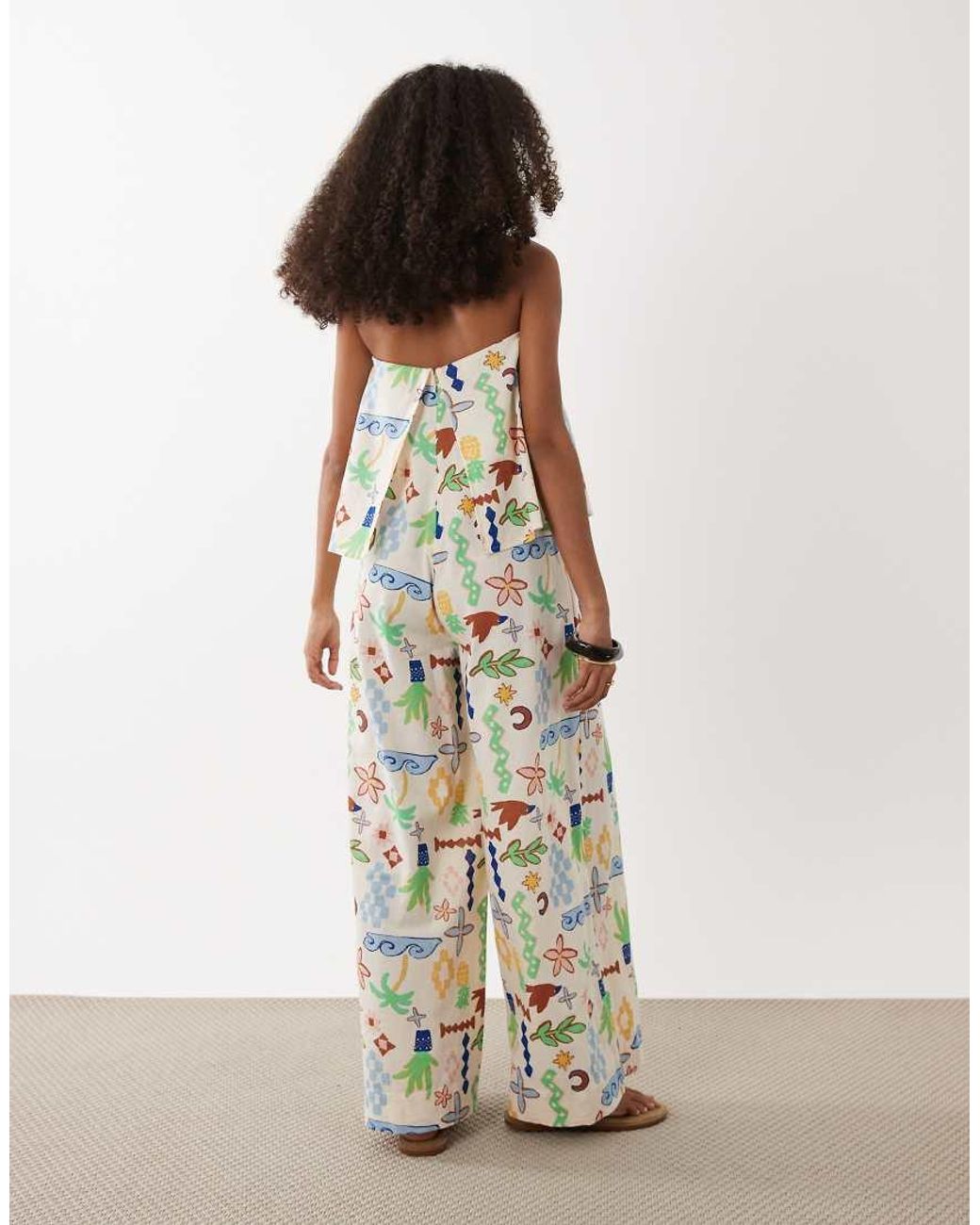 ASOS White Double Layer Strapless Jumpsuit