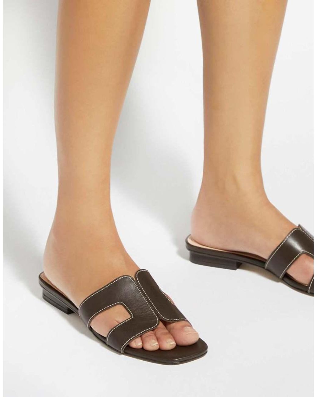 Dune Brown Loupe Smart Slider Sandals