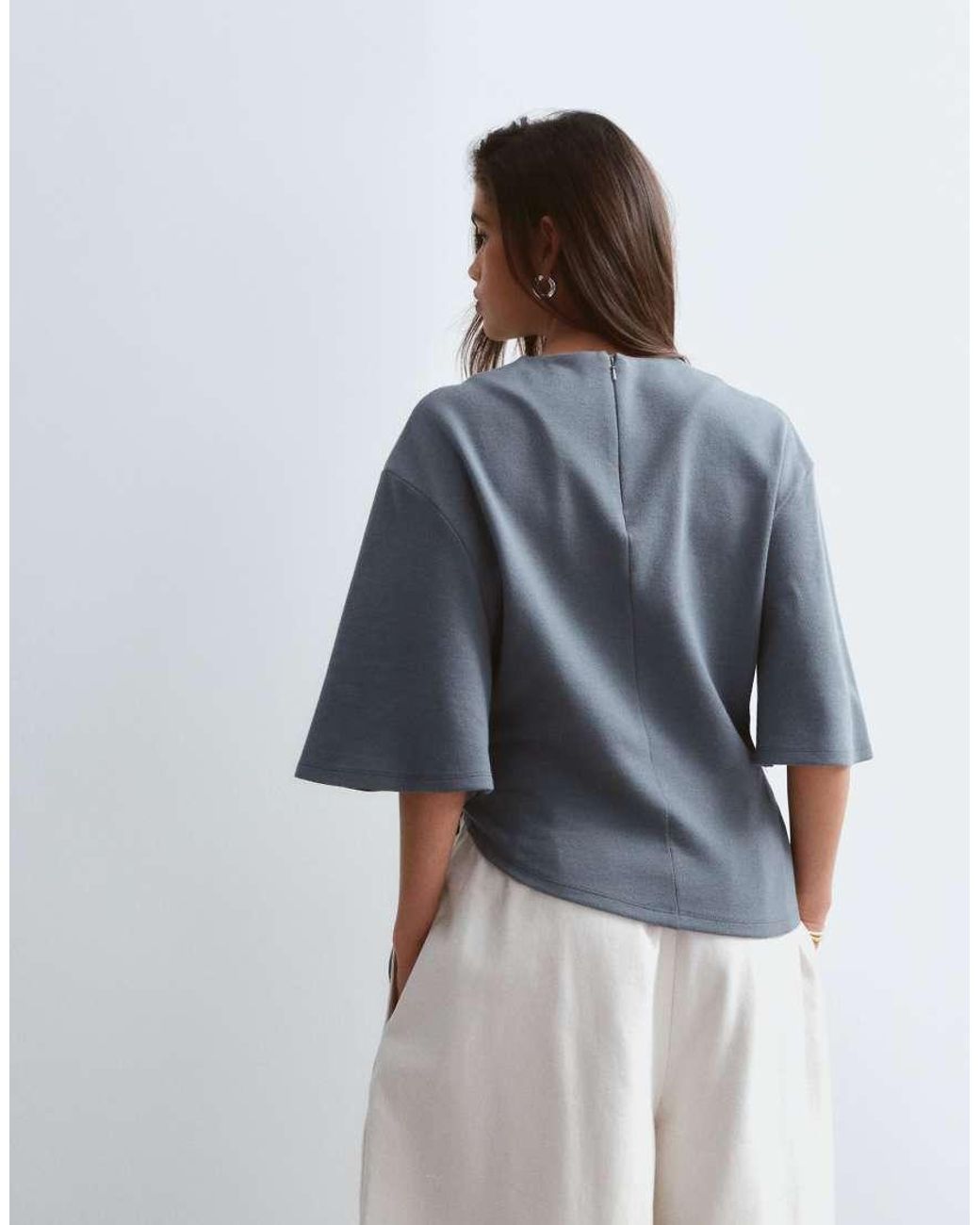 ARRANGE Gray T-shirt With Tie Waist Detail