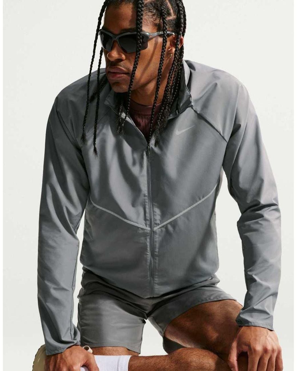 Nike Gray Men's Miler Repel Uv-protection Jacket for men