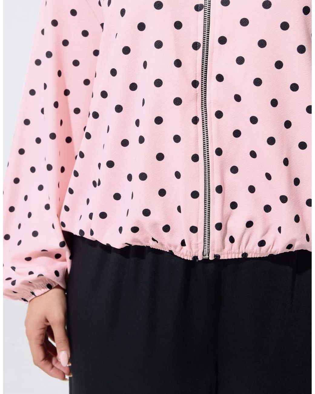 Yours Clothing Red Polka Dot Bomber Jacket
