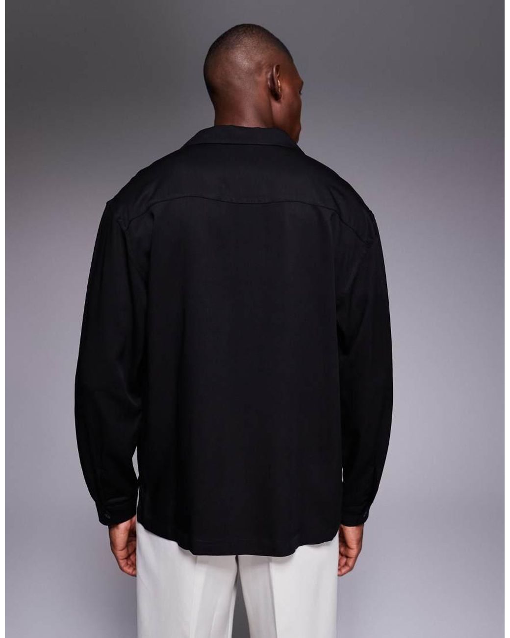 ASOS Blue Relaxed Revere Shirt for men