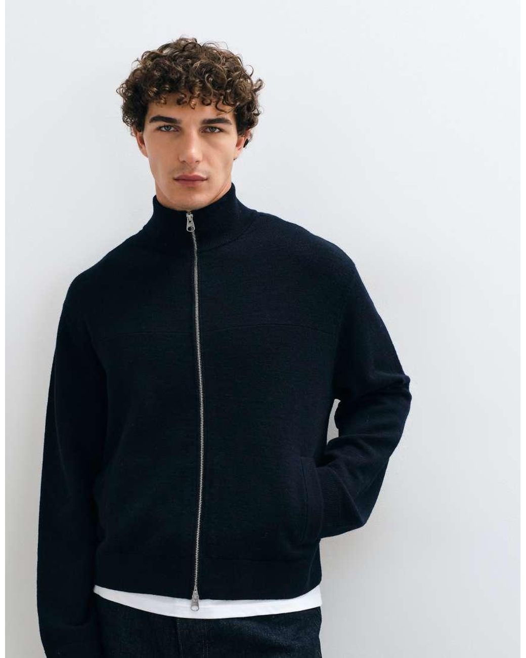 ARKET Blue Zip Up Cardigan for men