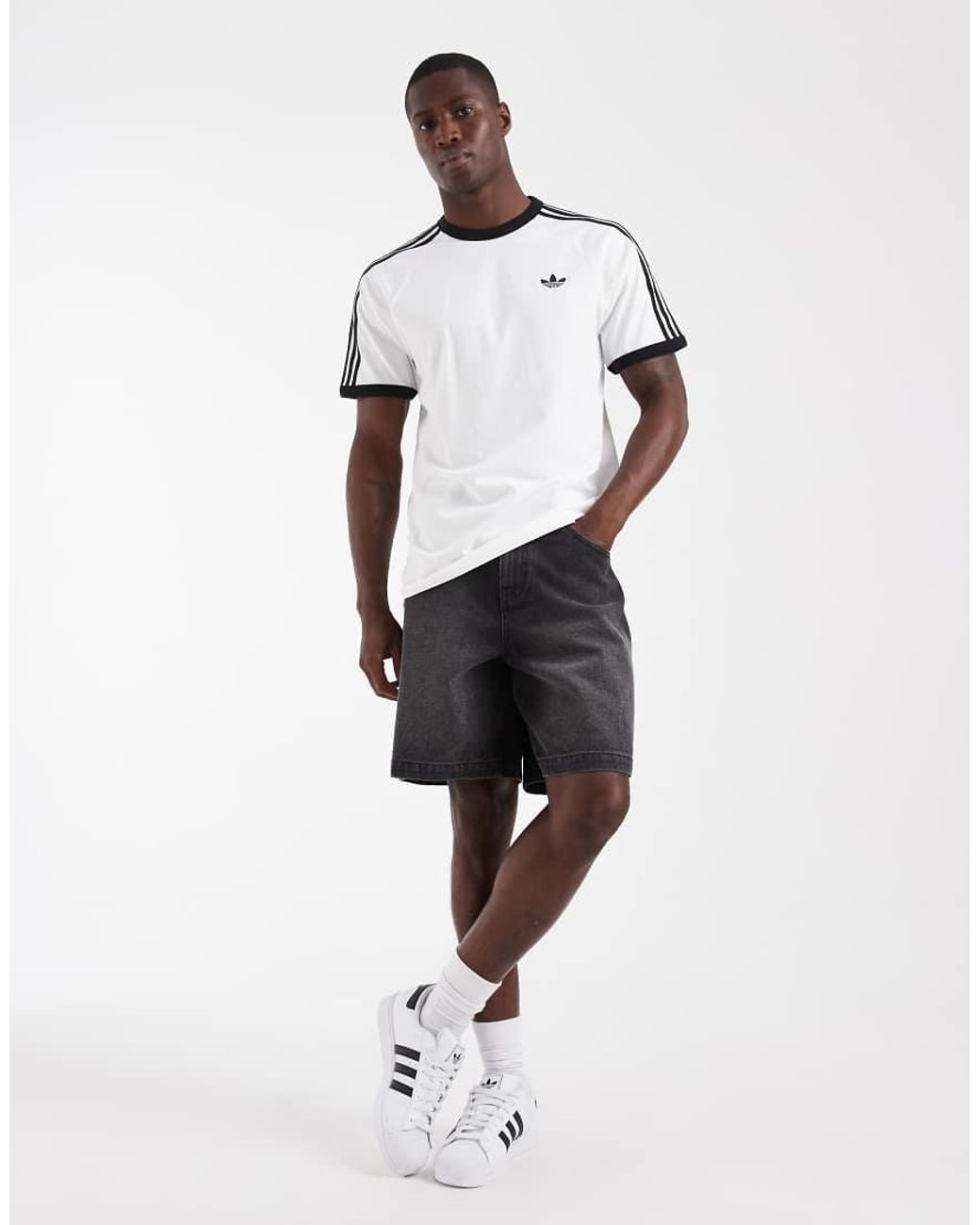 Adidas Originals White Three Stripe T-Shirt