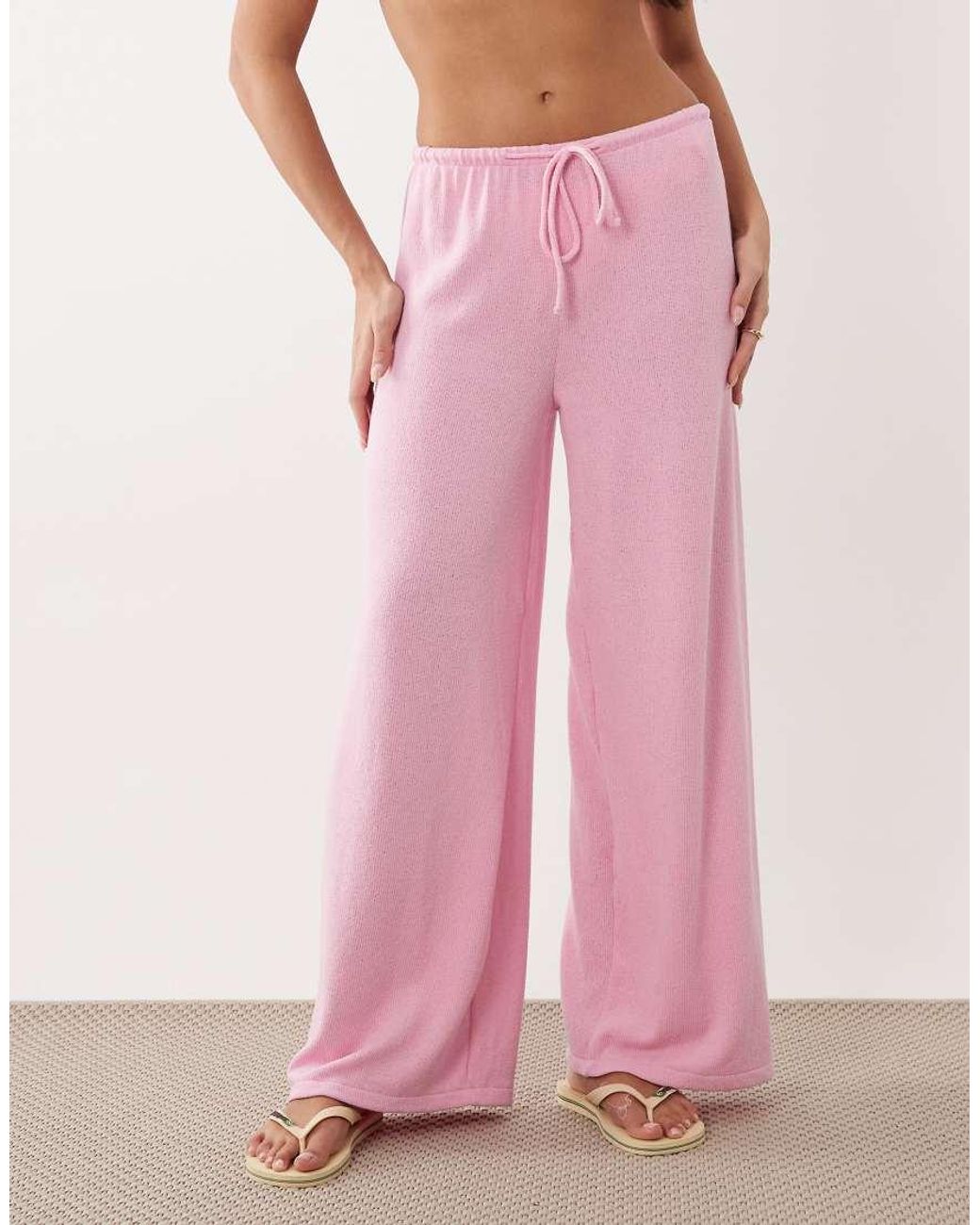 South Beach Pink Wide Leg Knitted Trouser
