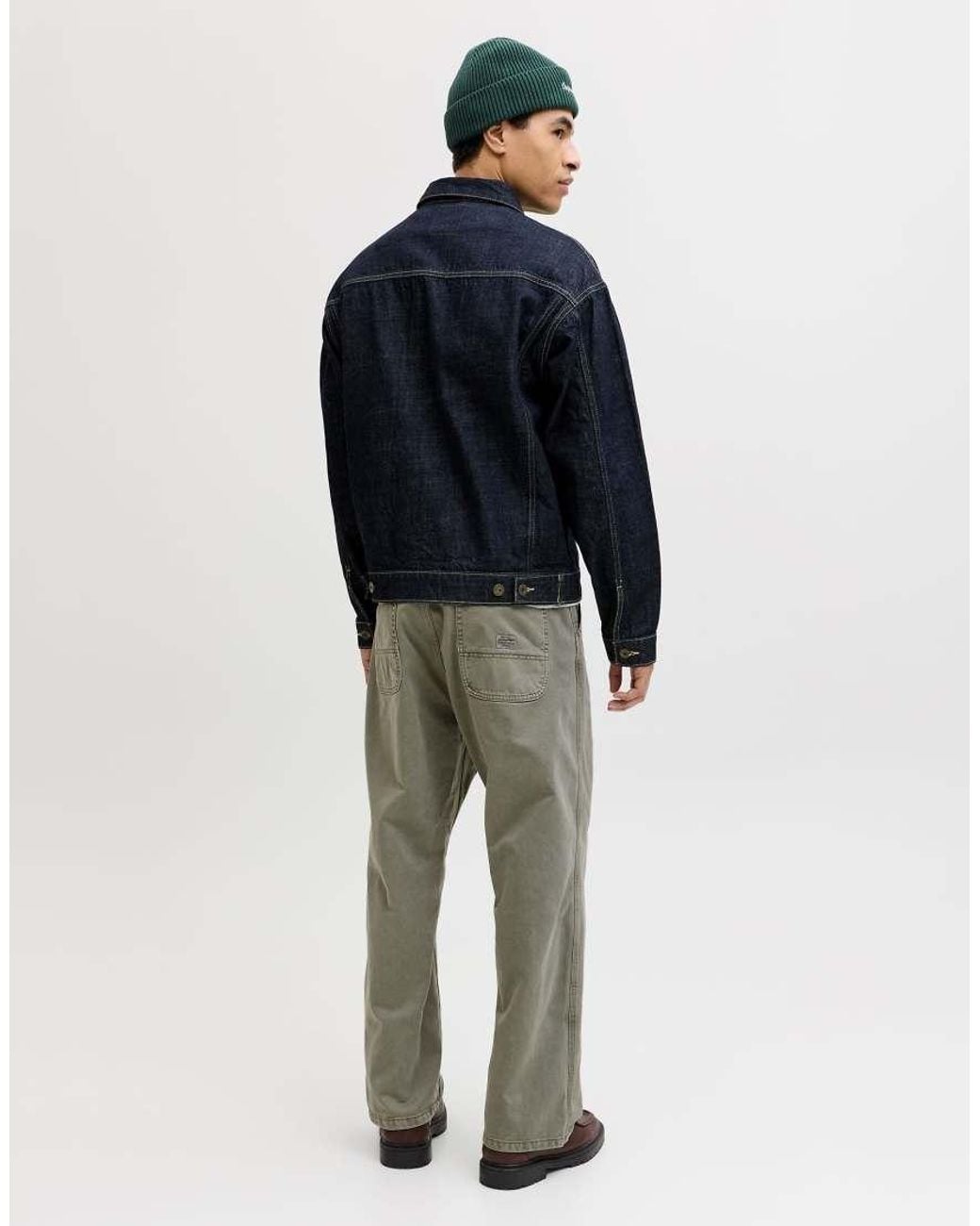 Jack & Jones Gray Alex Mid Waist baggy Fit High-waisted Trousers for men