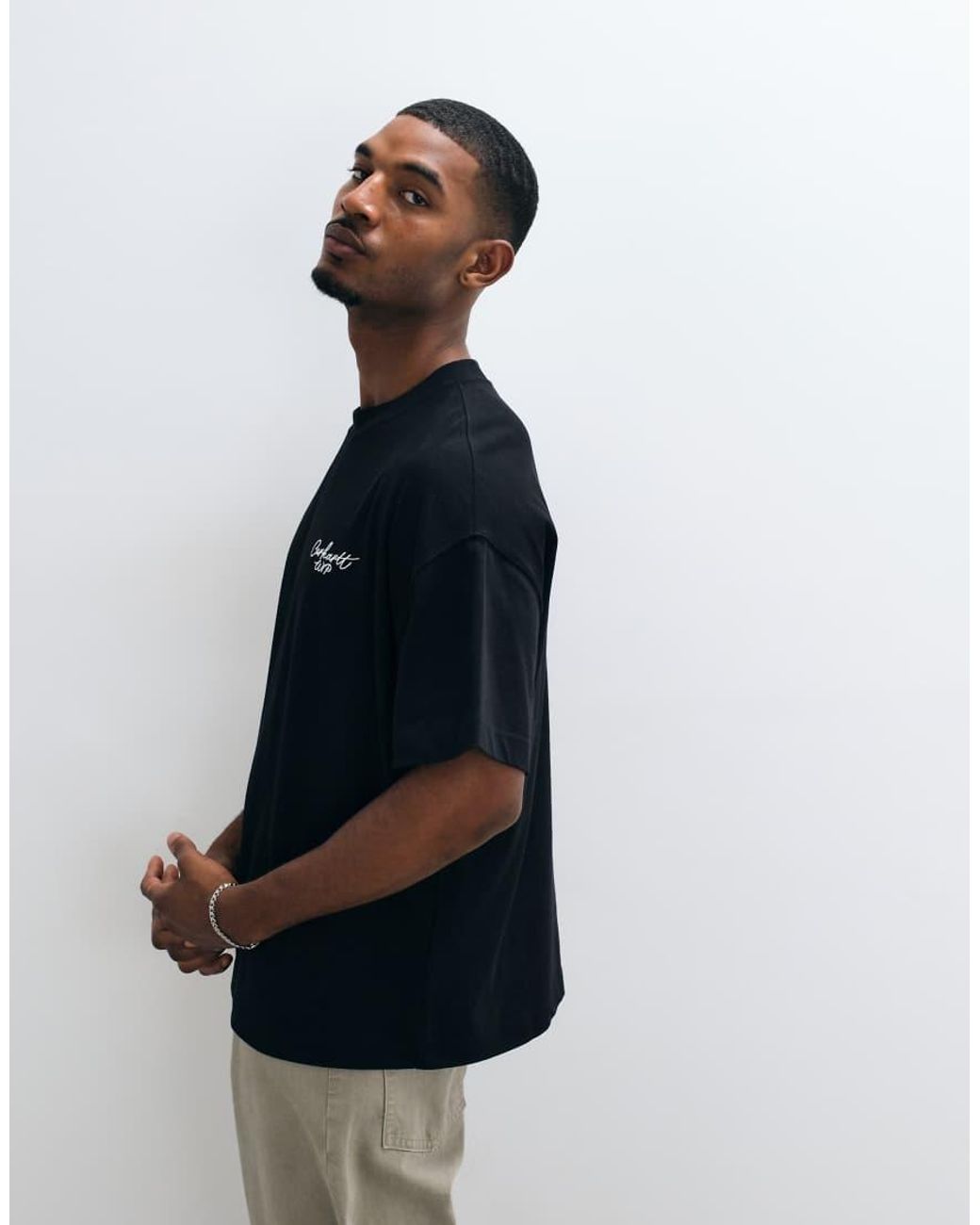 Carhartt Blue Signature Script Relaxed Fit T-shirt for men