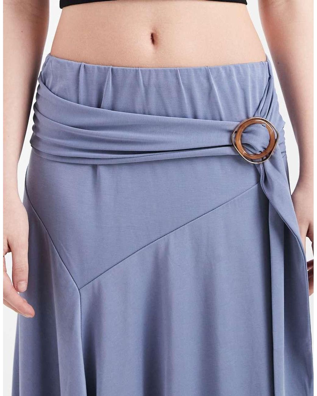 Cotton On Blue Belted Midi Skirt