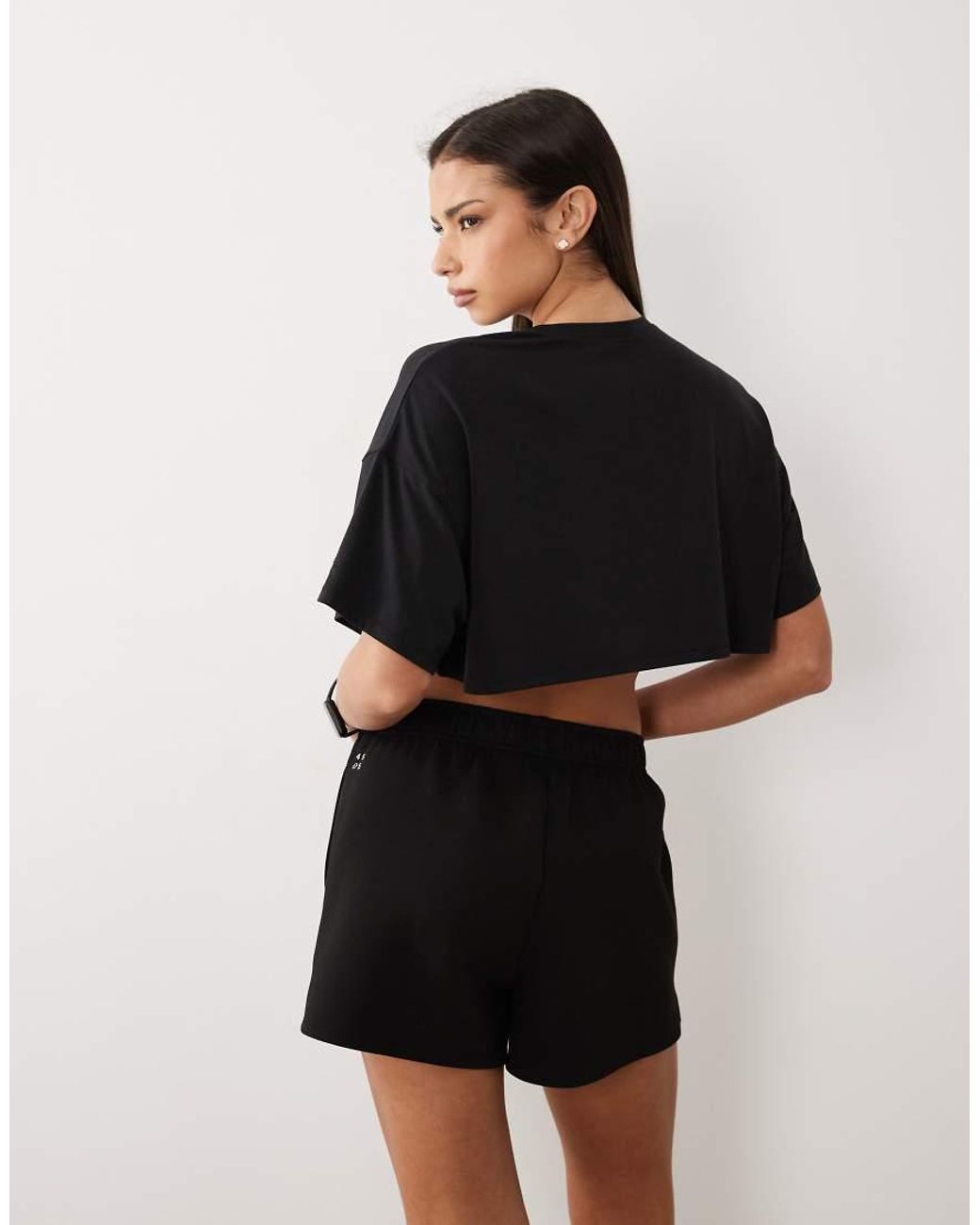 4505 Black Performance Jersey Ultra Crop Quick Dry T-shirt